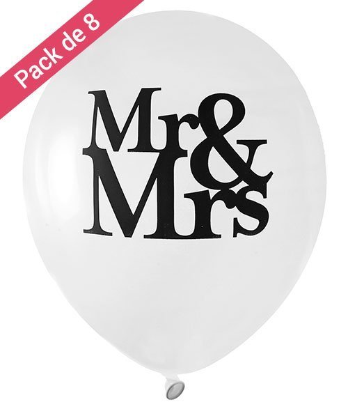 Ballons Mr et Mrs pour Décoration de Mariage Blanc