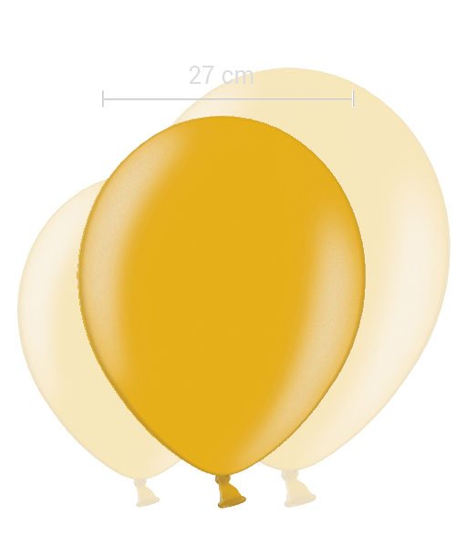 10 Ballons Couleur Or (23 cm / 27 cm / 30 cm) - Olili
