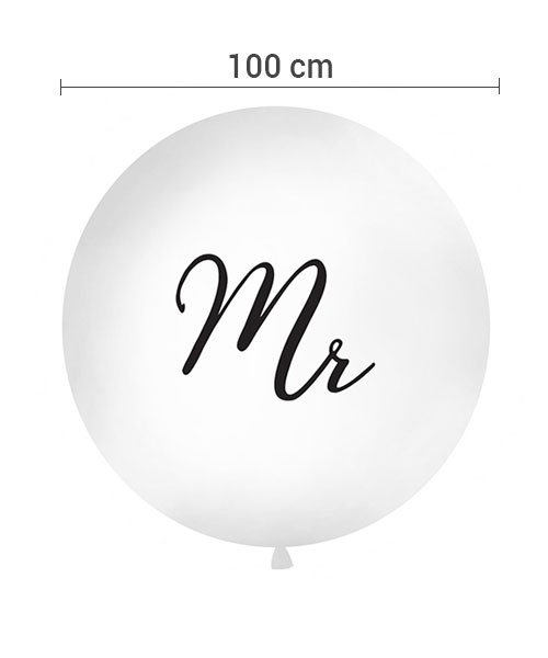 Ballon Blanc XXL Mr pour Mariage - Olili