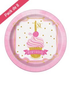 Assiette d'anniversaire personnalisée/assiette de fête d'anniversaire pour  filles/assiette de joyeux anniversaire/cadeau de premier anniversaire pour  fille/assiette d'anniversaire Cupcake/1er anniversaire de filles -   France
