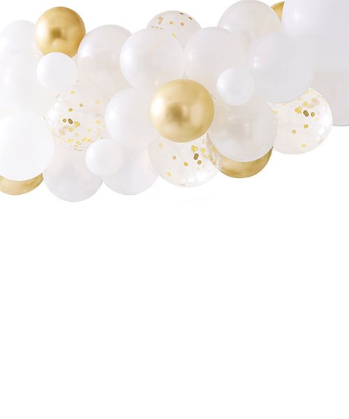 Kit Décoration Ballons Blanc et Or - Olili